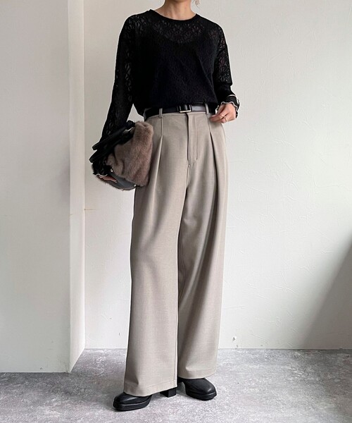 fredy emue（フレディエミュ）の「ストレッチレースロンTシャツ（Tシャツ/カットソー・レディース・オフホワイト/ブラック・38）」の20枚目の写真