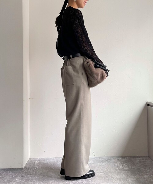 fredy emue（フレディエミュ）の「ストレッチレースロンTシャツ（Tシャツ/カットソー・レディース・オフホワイト/ブラック・38）」の21枚目の写真