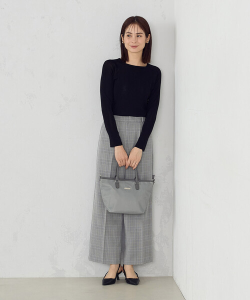 MONO　COMME CA（モノコムサ）の「ナイロンミニトート（トートバッグ・レディース・グレー/ブラック・FREE）」の3枚目の写真