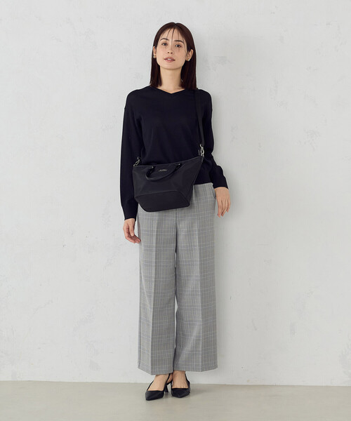 MONO　COMME CA（モノコムサ）の「ナイロンミニトート（トートバッグ・レディース・グレー/ブラック・FREE）」の4枚目の写真