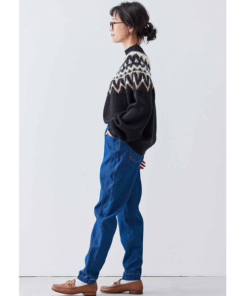 Live in comfort(リブインコンフォート)の「【低身長/高身長サイズあり】リブ イン コンフォート 軽やかなはき心地!ぬくぬくしあわせな裏ボアライトジョガーパンツ(デニムパンツ・レディース・ブルー/インディゴブルー・9/8/7/6/2/1/3/4/5/10/12/13/14/11)」の4枚目の写真