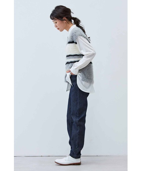 Live in comfort(リブインコンフォート)の「【低身長/高身長サイズあり】リブ イン コンフォート 軽やかなはき心地!ぬくぬくしあわせな裏ボアライトジョガーパンツ(デニムパンツ・レディース・ブルー/インディゴブルー・9/8/7/6/2/1/3/4/5/10/12/13/14/11)」の7枚目の写真