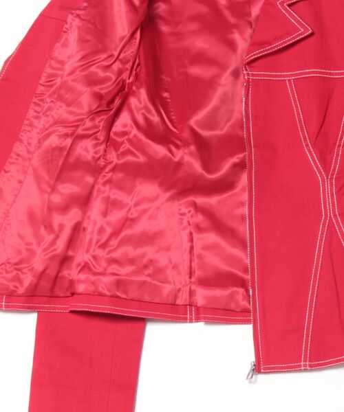 Desigual(デシグアル)の「ステッチデザイン ライダースジャケット ガーリー(テーラードジャケット・レディース・レッド・XL/L/M/S/XS)」の3枚目の写真