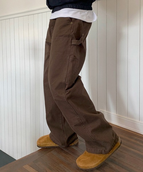 NOWLE(ノウル)の「【NOWLE】ワイドシルエット リベット ワークパンツ(チノパンツ・メンズ・ブラック/ダークブラウン・X-LARGE/LARGE/MEDIUM/SMALL)」の4枚目の写真