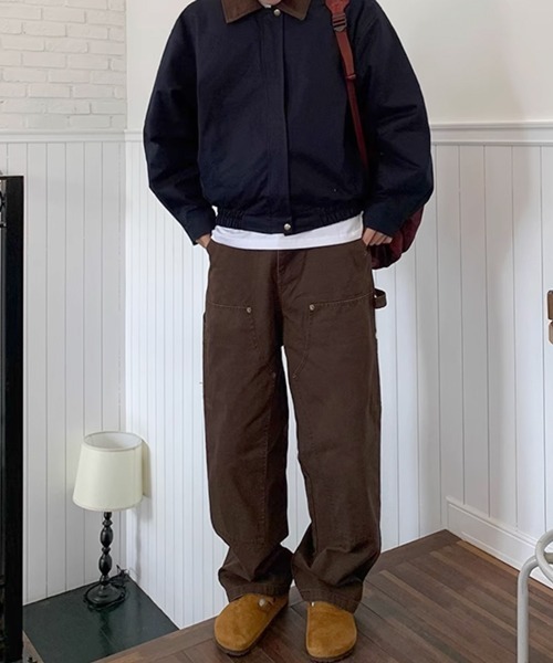 セール】【NOWLE】ワイドシルエット リベット ワークパンツ