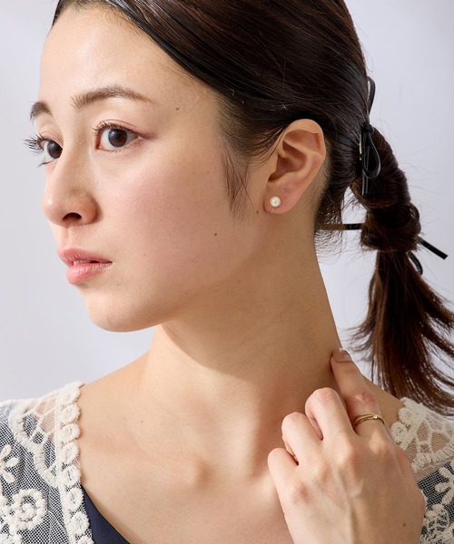 CALIN　STANDARD（カリンスタンダード）の「◆金属アレルギー対応◆◆made in japan◆【痛くない】【落ちにくい】【ストレスフリーな着け心地】パール　ループフィットイヤリング（イヤリング・レディース・アイボリー/ホワイト・FREE）」の5枚目の写真