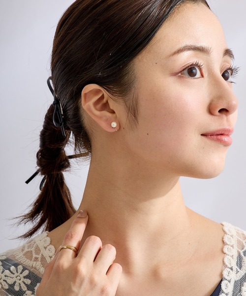 CALIN　STANDARD（カリンスタンダード）の「◆金属アレルギー対応◆◆made in japan◆【痛くない】【落ちにくい】【ストレスフリーな着け心地】パール　ループフィットイヤリング（イヤリング・レディース・アイボリー/ホワイト・FREE）」の7枚目の写真