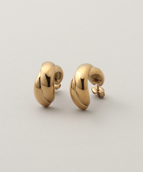 SLOBE IENA(スローブイエナ)の「SLOBE ワイドフープピアス(ピアス(両耳用)・レディース・ゴールド・FREE)」の3枚目の写真