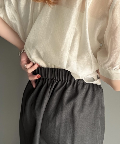 classicalelf(クラシカルエルフ)の「センスが光る。綺麗め5タックワイドパンツ(スラックス・レディース・ブラック/チャコール・LARGE/MEDIUM/SMALL/X-LARGE)」の11枚目の写真