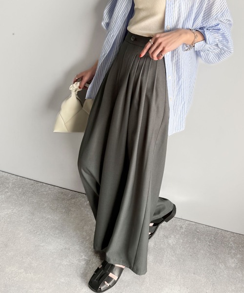 classicalelf(クラシカルエルフ)の「センスが光る。綺麗め5タックワイドパンツ(スラックス・レディース・ブラック/チャコール・LARGE/MEDIUM/SMALL/X-LARGE)」の19枚目の写真