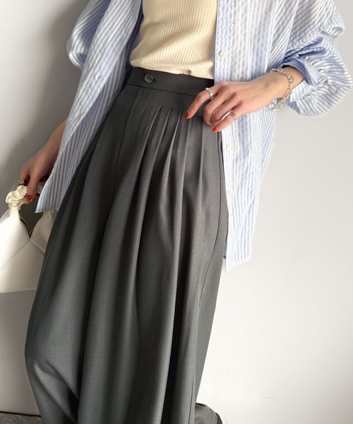 classicalelf(クラシカルエルフ)の「センスが光る。綺麗め5タックワイドパンツ(スラックス・レディース・ブラック/チャコール・LARGE/MEDIUM/SMALL/X-LARGE)」の20枚目の写真