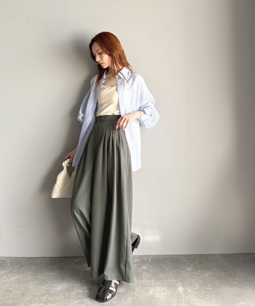 classicalelf(クラシカルエルフ)の「センスが光る。綺麗め5タックワイドパンツ(スラックス・レディース・ブラック/チャコール・LARGE/MEDIUM/SMALL/X-LARGE)」の21枚目の写真