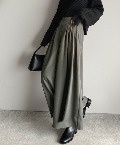 classicalelf(クラシカルエルフ)の「センスが光る。綺麗め5タックワイドパンツ(スラックス・レディース・ブラック/チャコール・LARGE/MEDIUM/SMALL/X-LARGE)」の14枚目の写真