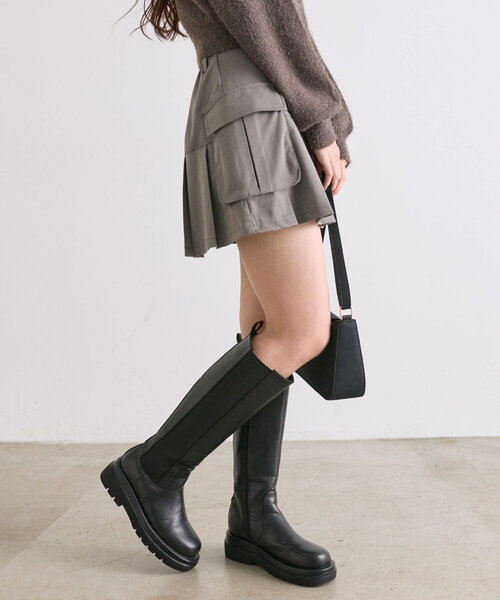 OLIVE des OLIVE（オリーブデオリーブ）の「カーゴプリーツミニスカート（スカート・レディース・チャコールグレー/インディゴブルー/キャメル/ブルー・FREE）」の14枚目の写真