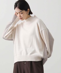 モールバイカラーハイネックニット