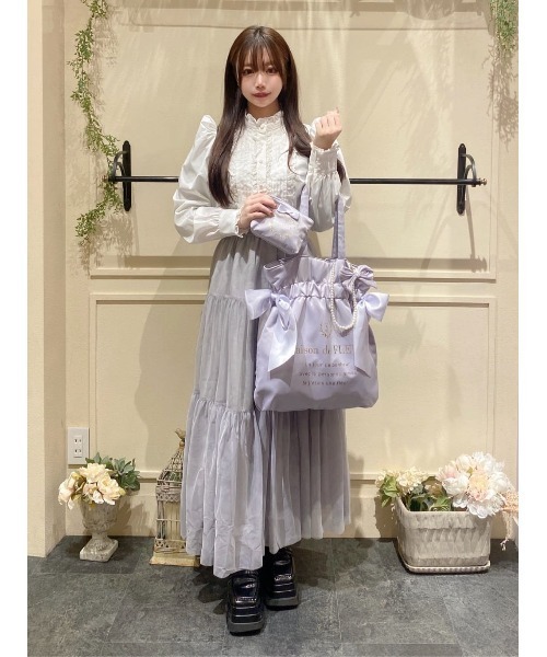 ぐでたま Maison de FLEUR ダブルリボンギャザートートバッグ 1008A23F0004_x_a001.jpg