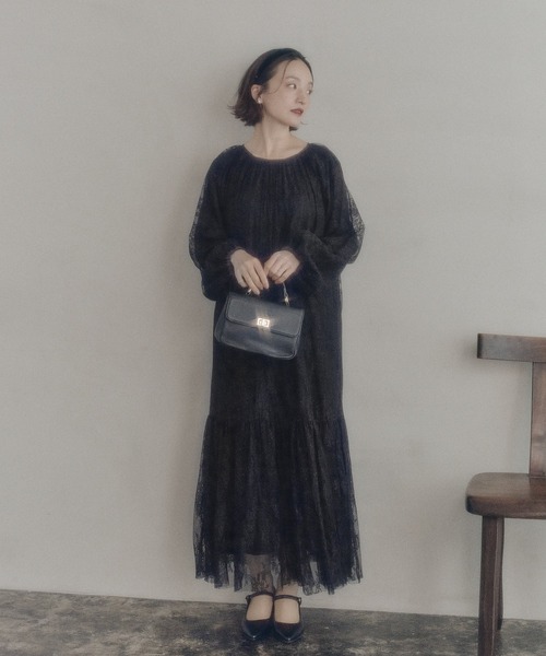 PUAL CE CIN（ピュアルセシン）の「ナイロンレース2WAYワンピース（ワンピース・レディース・ブラック・FREE）」の6枚目の写真