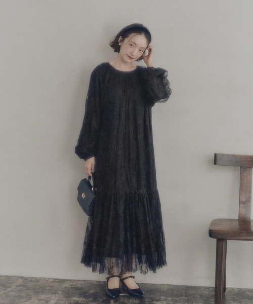 PUAL CE CIN（ピュアルセシン）の「ナイロンレース2WAYワンピース（ワンピース・レディース・ブラック・FREE）」の7枚目の写真