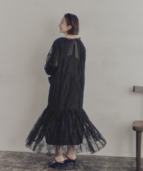 PUAL CE CIN（ピュアルセシン）の「ナイロンレース2WAYワンピース（ワンピース・レディース・ブラック・FREE）」の8枚目の写真