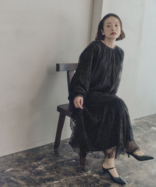 PUAL CE CIN（ピュアルセシン）の「ナイロンレース2WAYワンピース（ワンピース・レディース・ブラック・FREE）」の2枚目の写真
