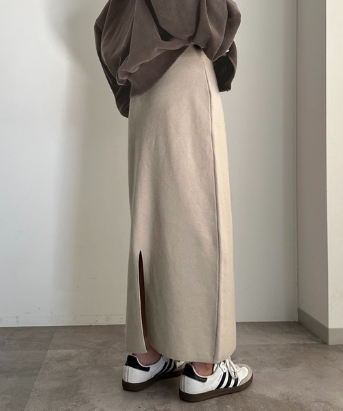 apres jour mignon(アプレジュールミニョン)の「フロントボタンデザインニットスカート(スカート・レディース・杢グレー/ブラック/アイボリー・MEDIUM/X-LARGE/SMALL)」の6枚目の写真