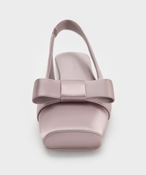 セール】サテンボウ スリングバックバレエフラット（バレエシューズ