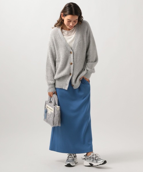 BAYFLOW（ベイフロー）の「[ラメ感が華やか]ラメフェザーニットカーディガン（カーディガン/ボレロ・レディース・ピンク/グレー/オフホワイト/ライトブルー・FREE）」の14枚目の写真