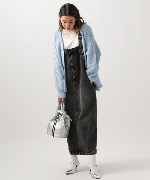 BAYFLOW（ベイフロー）の「[ラメ感が華やか]ラメフェザーニットカーディガン（カーディガン/ボレロ・レディース・ピンク/グレー/オフホワイト/ライトブルー・FREE）」の15枚目の写真