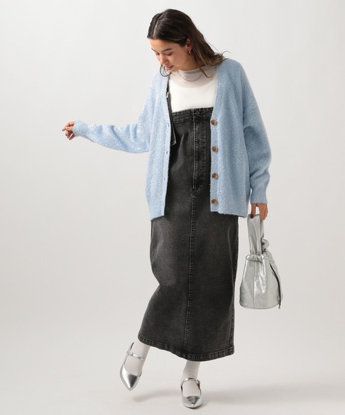 BAYFLOW（ベイフロー）の「[ラメ感が華やか]ラメフェザーニットカーディガン（カーディガン/ボレロ・レディース・ピンク/グレー/オフホワイト/ライトブルー・FREE）」の16枚目の写真