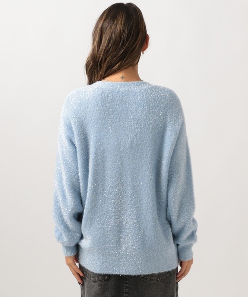 BAYFLOW（ベイフロー）の「[ラメ感が華やか]ラメフェザーニットカーディガン（カーディガン/ボレロ・レディース・ピンク/グレー/オフホワイト/ライトブルー・FREE）」の21枚目の写真