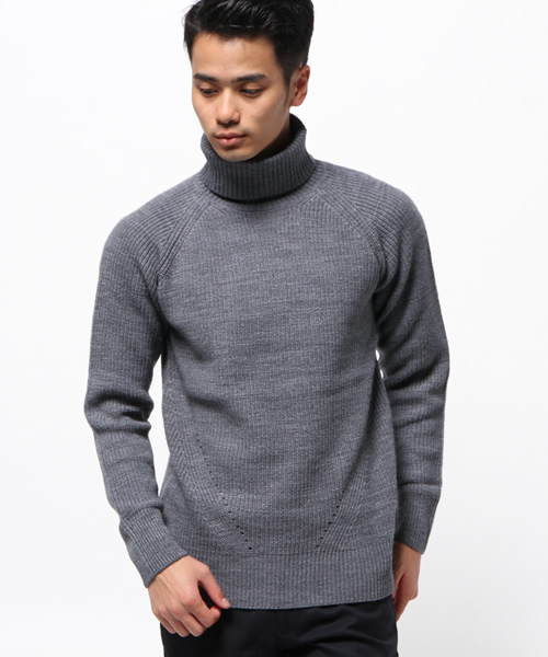 CIAOPANIC TYPY（チャオパニックティピー）の「【洗えるニット】 ウォッシャブルウールアゼタートルニット（ニット/セーター・メンズ・ホワイト/グレー/グリーン/ネイビー・SMALL/MEDIUM/LARGE）」の3枚目の写真