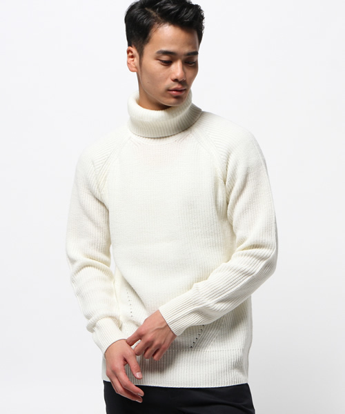 CIAOPANIC TYPY（チャオパニックティピー）の「【洗えるニット】 ウォッシャブルウールアゼタートルニット（ニット/セーター・メンズ・ホワイト/グレー/グリーン/ネイビー・SMALL/MEDIUM/LARGE）」の2枚目の写真