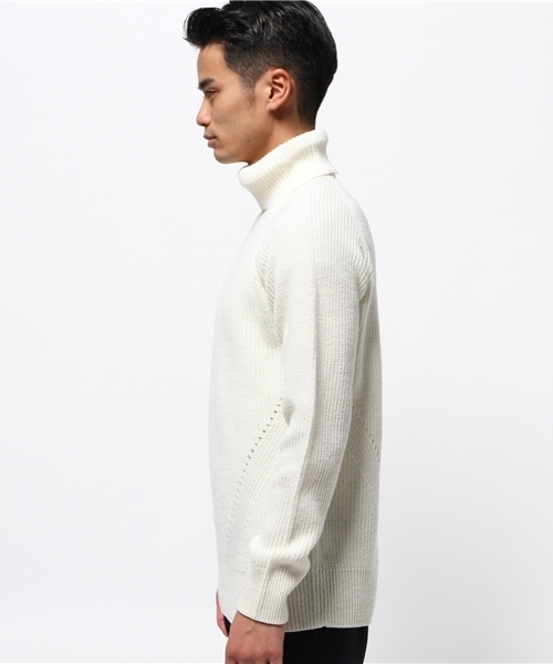 CIAOPANIC TYPY（チャオパニックティピー）の「【洗えるニット】 ウォッシャブルウールアゼタートルニット（ニット/セーター・メンズ・ホワイト/グレー/グリーン/ネイビー・SMALL/MEDIUM/LARGE）」の5枚目の写真