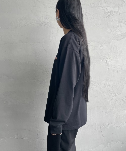DANTON（ダントン）の「[DANTON/ダントン] ワンポイントロゴ クルーネックロンT（Tシャツ/カットソー・レディース・ホワイト/チャコール/ブラック・L/M/S）」の14枚目の写真