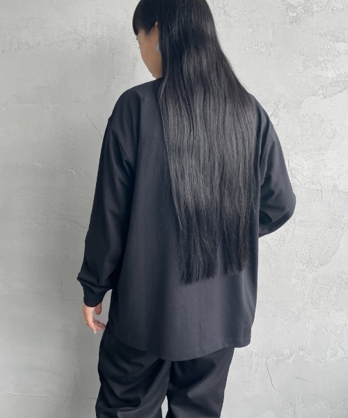 DANTON（ダントン）の「[DANTON/ダントン] ワンポイントロゴ クルーネックロンT（Tシャツ/カットソー・レディース・ホワイト/チャコール/ブラック・L/M/S）」の13枚目の写真