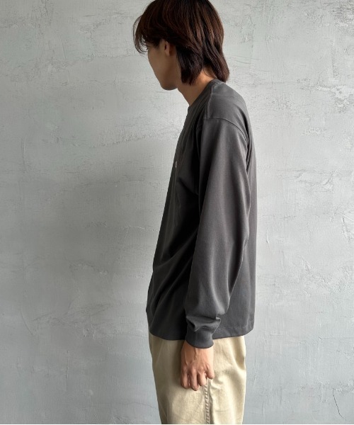 DANTON/ダントン] ワンポイントロゴ クルーネックロンT（Tシャツ