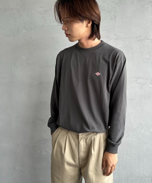 DANTON（ダントン）の「[DANTON/ダントン] ワンポイントロゴ クルーネックロンT（Tシャツ/カットソー・レディース・ホワイト/チャコール/ブラック・L/M/S）」の4枚目の写真