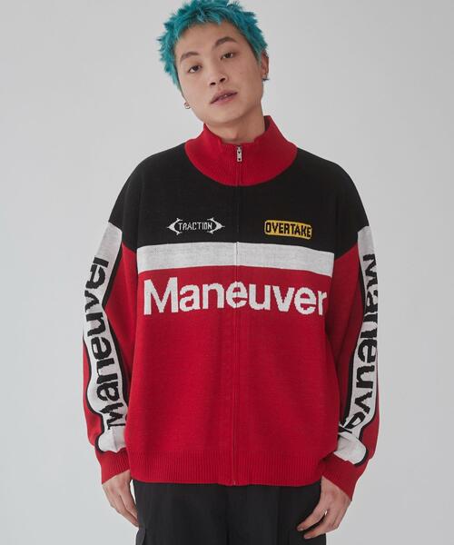 WEGO(ウィゴー)の「WEGO/レーシンググラフィックニットブルゾン(カーディガン/ボレロ・メンズ・ブラック/レッド・MEDIUM/LARGE)」の20枚目の写真