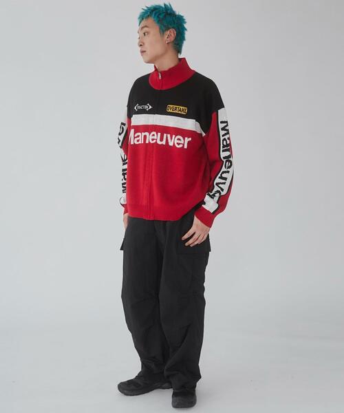 WEGO(ウィゴー)の「WEGO/レーシンググラフィックニットブルゾン(カーディガン/ボレロ・メンズ・ブラック/レッド・MEDIUM/LARGE)」の22枚目の写真
