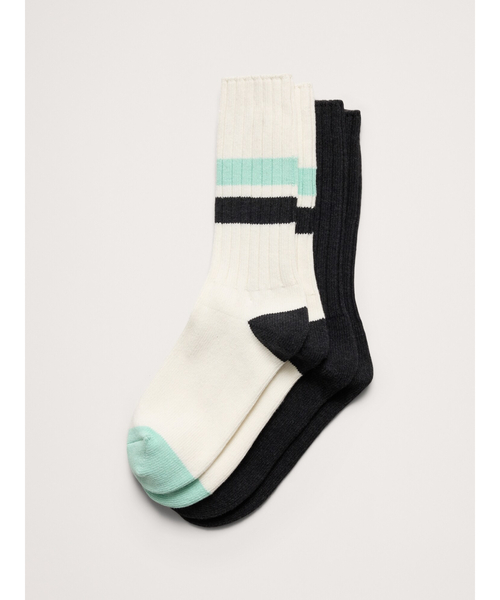 Banana Republic（バナナリパブリック）の「コットンブレンド クルーソックス（2足組）◆（ソックス/靴下・メンズ・ネイビー/チャコールグレー・ONE SIZE）」の2枚目の写真