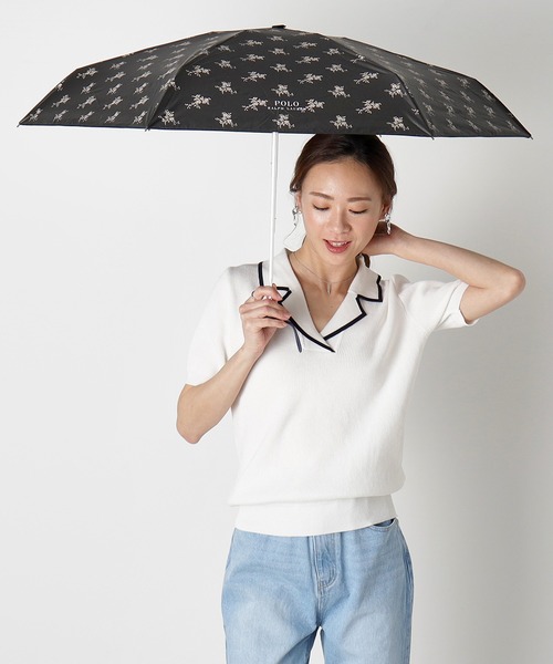 新品】ポロラルフローレン 花柄 晴雨兼用 折り畳み傘 ネイビー 55cm