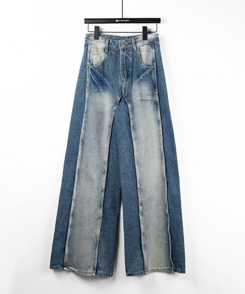 パンツ vintage like tuck jeans 4size 】ヴィンテージライクサイドタックストレートデニム