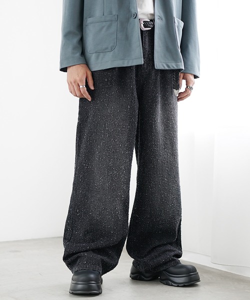 MinoriTY(マイノリティ)の「【MinoriTY】ブークレタックワイドバギーデニム セミフレアパンツ デニムスラックス(デニムパンツ・メンズ・ブルー/ブラック・S/M/L)」の5枚目の写真