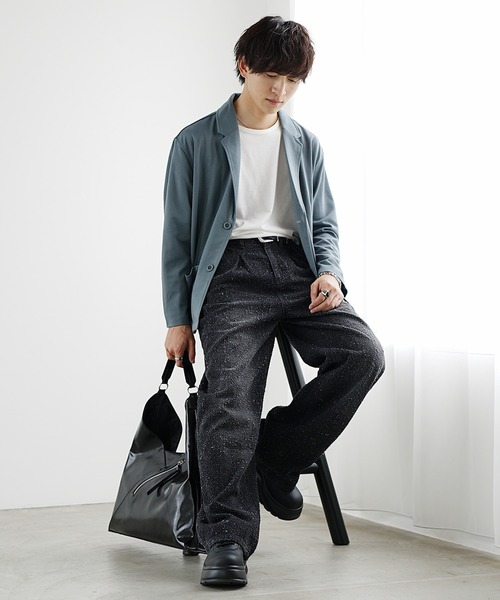 MinoriTY】ブークレタックワイドバギーデニム セミフレアパンツ