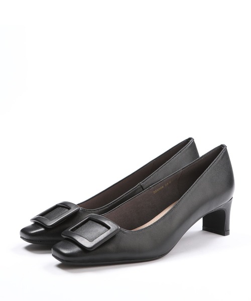 HIPS（ヒップス）の「スクエアトゥバックルパンプス（パンプス・レディース・ネイビー/グレー/ブラック・22.5cm/23cm/23.5cm/24cm/24.5cm）」の2枚目の写真