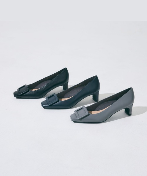 HIPS（ヒップス）の「スクエアトゥバックルパンプス（パンプス・レディース・ネイビー/グレー/ブラック・22.5cm/23cm/23.5cm/24cm/24.5cm）」の20枚目の写真