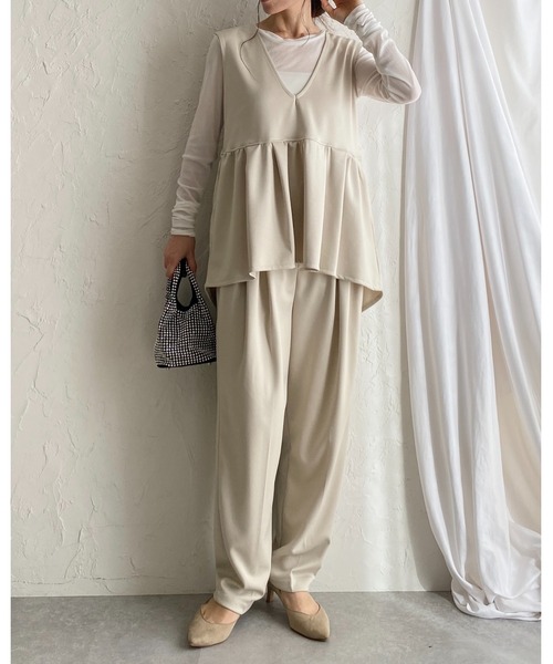 お値下げ　ハンドメイドのベストとワイドパンツ セット　センソユニコ風 楽天市場】セットアップ レディース カジュアル 夏 2点セット