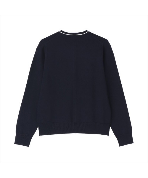 TOKYO SHIRTS（トウキョウシャツ）の「配色クルーネック レディースニットカーディガン（カーディガン/ボレロ・レディース・ベージュ/ネイビー・L/M）」の7枚目の写真