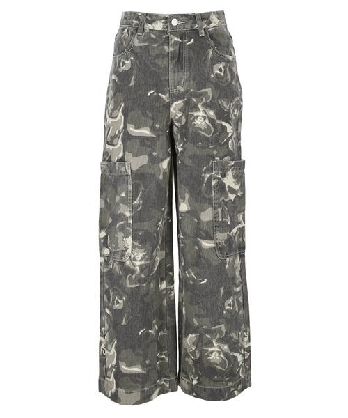 セール】【WEB限定セール】カモフラージュワイドパンツ（カーゴパンツ