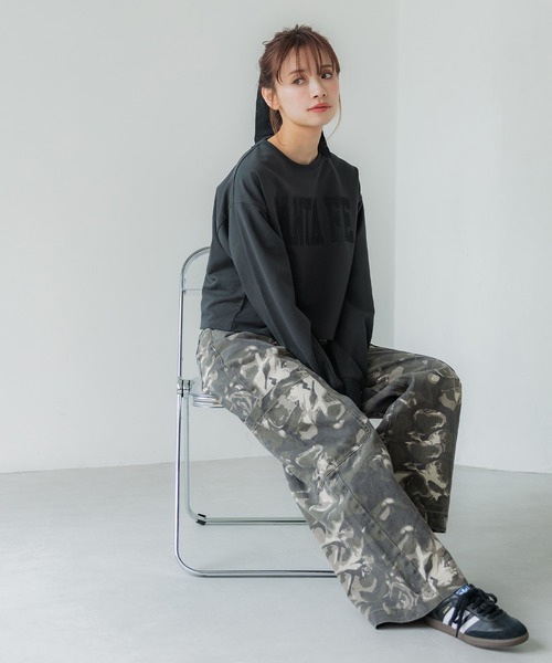 coca(coca)(コカ)の「【WEB限定セール】カモフラージュワイドパンツ(カーゴパンツ・レディース・その他・S/L/M)」の4枚目の写真